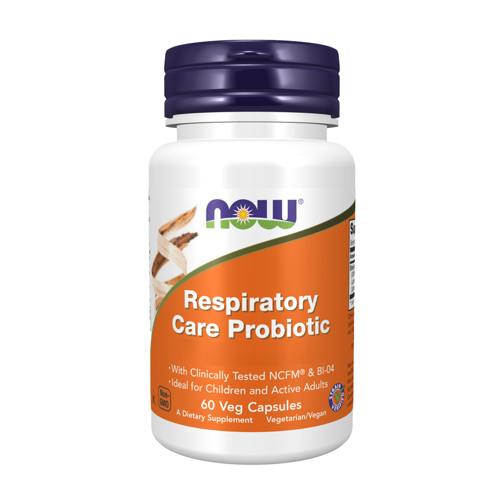 NOW Foods Probiotics for Respiratory Care (60 capsules) front.
