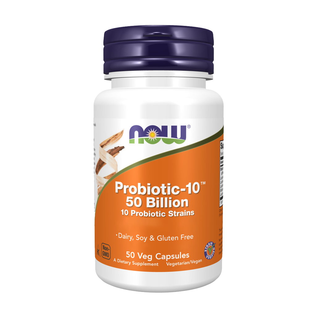 NOW Foods Probiotics-10 50 Billion (50 capsules) Front cover