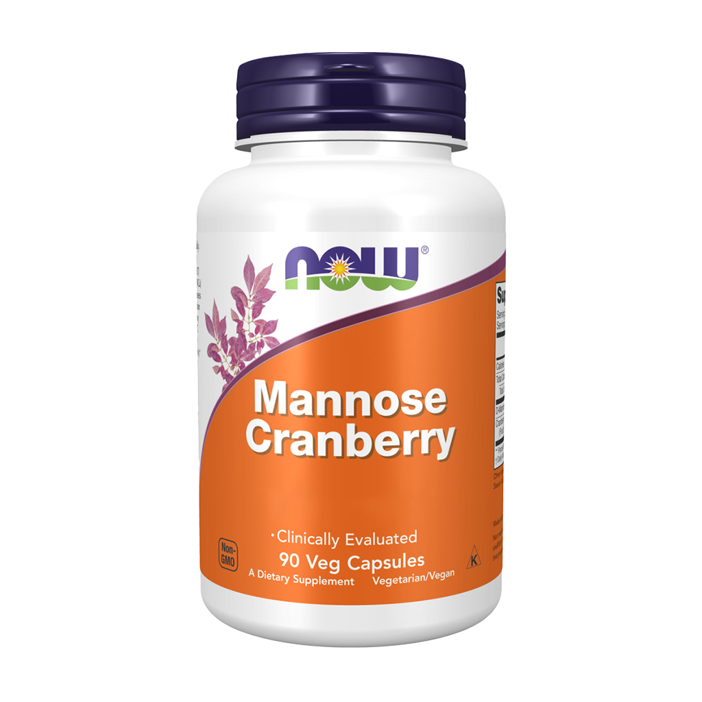 NOW Foods Mannose Cranberry (90 capsules) Front cover
