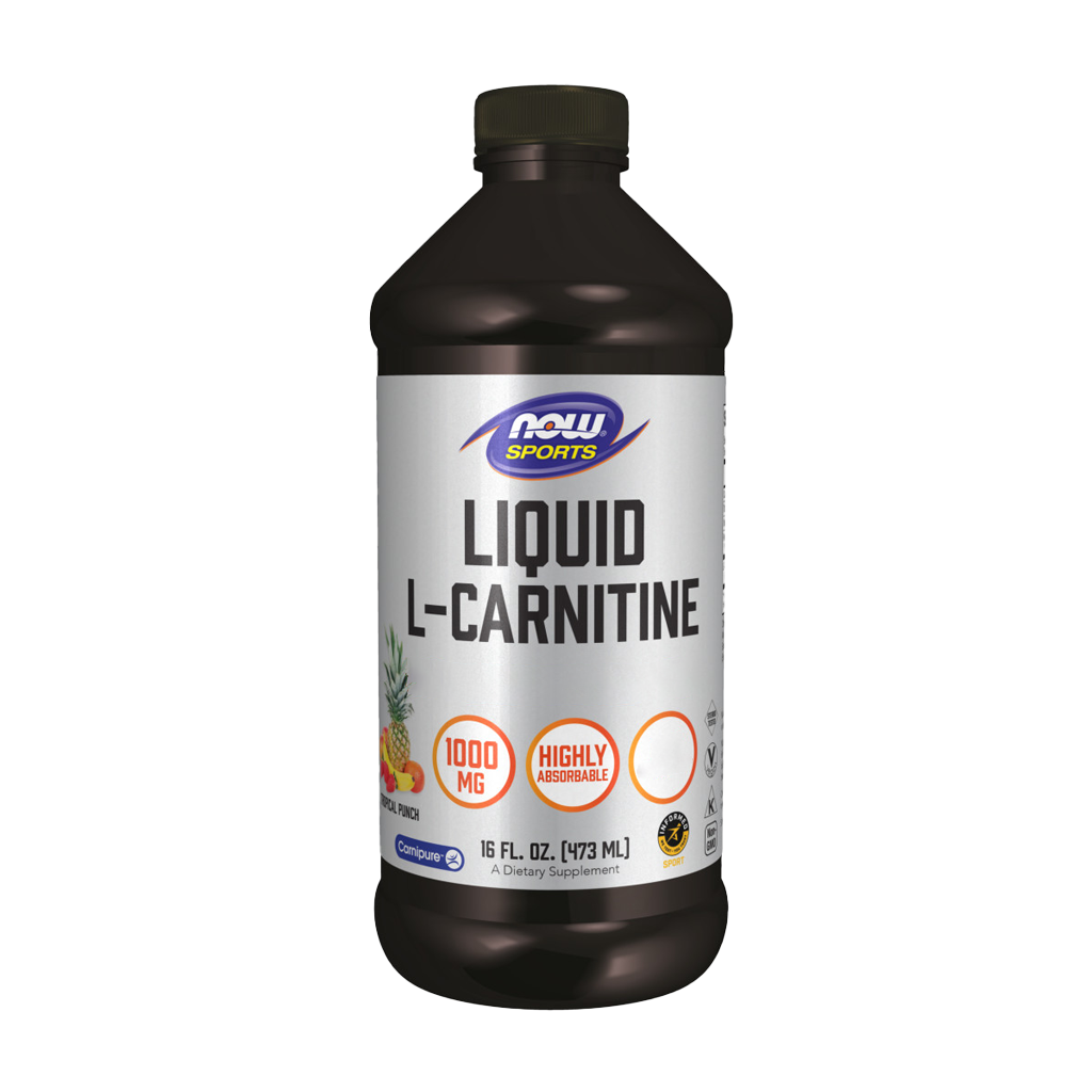 NOW Sports L-Carnitine Liquid 1,000 mg Tropical Punch flavor 473 ml Front cover