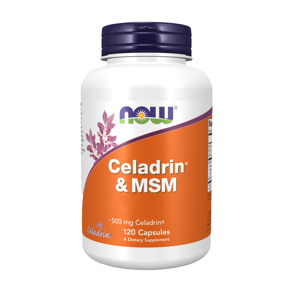 NOW Foods Celadrin® & MSM 500 mg (120 capsules) Front cover