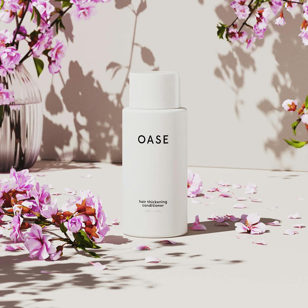 oase hair thickening shampoo conditioner 2x 300ml sfeerfoto bloemen conditioner