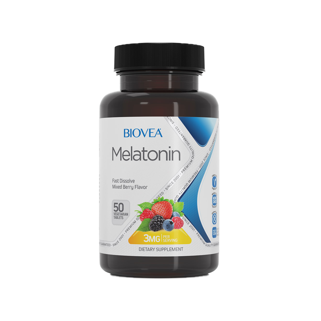 Snabblösligt melatonin 3 mg blandade bär (50 tabletter)