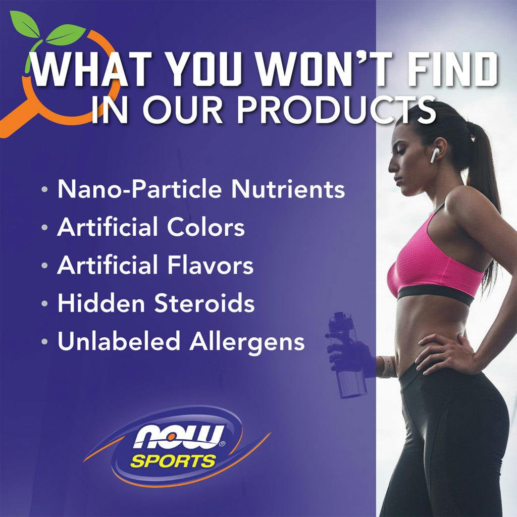 NOW Sports BCAA powder with Leucine Isoleucine and Valine 340 grams 'What you won't find in NOW Sports supplements'