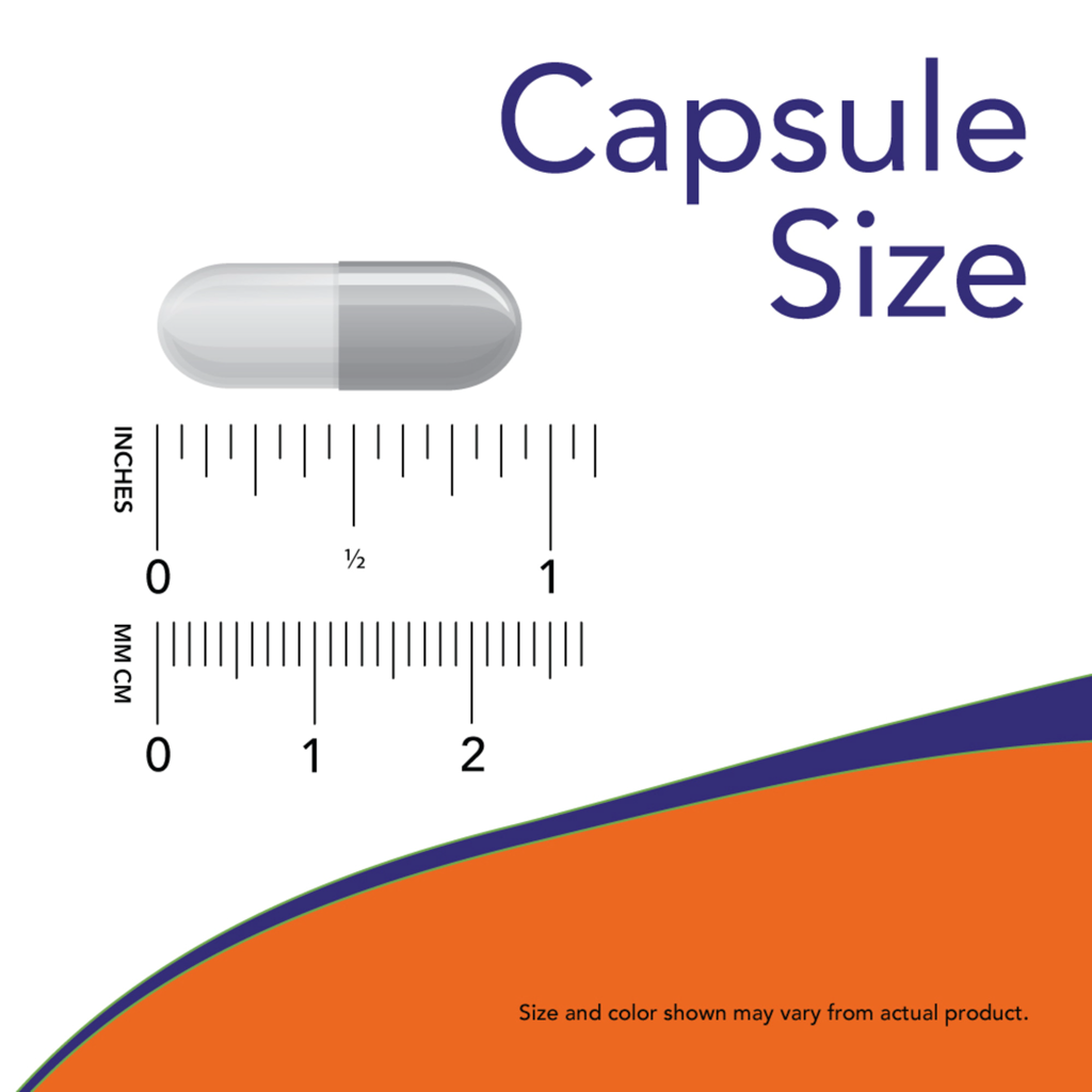 NOW Foods D-Mannose 500 mg (120 vegan capsules) Capsule Size