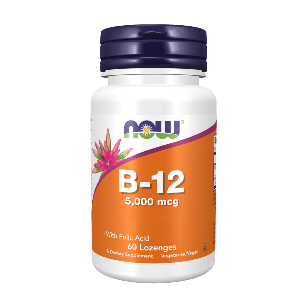 NOW Foods Vitamin B-12 5,000 mcg (60 lozenges) Front cover