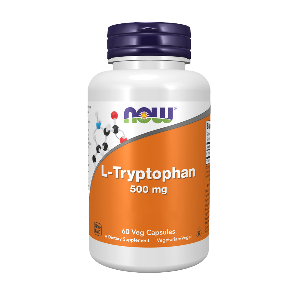 NOW Foods L-Tryptophan 500 mg 60 capsules Front cover