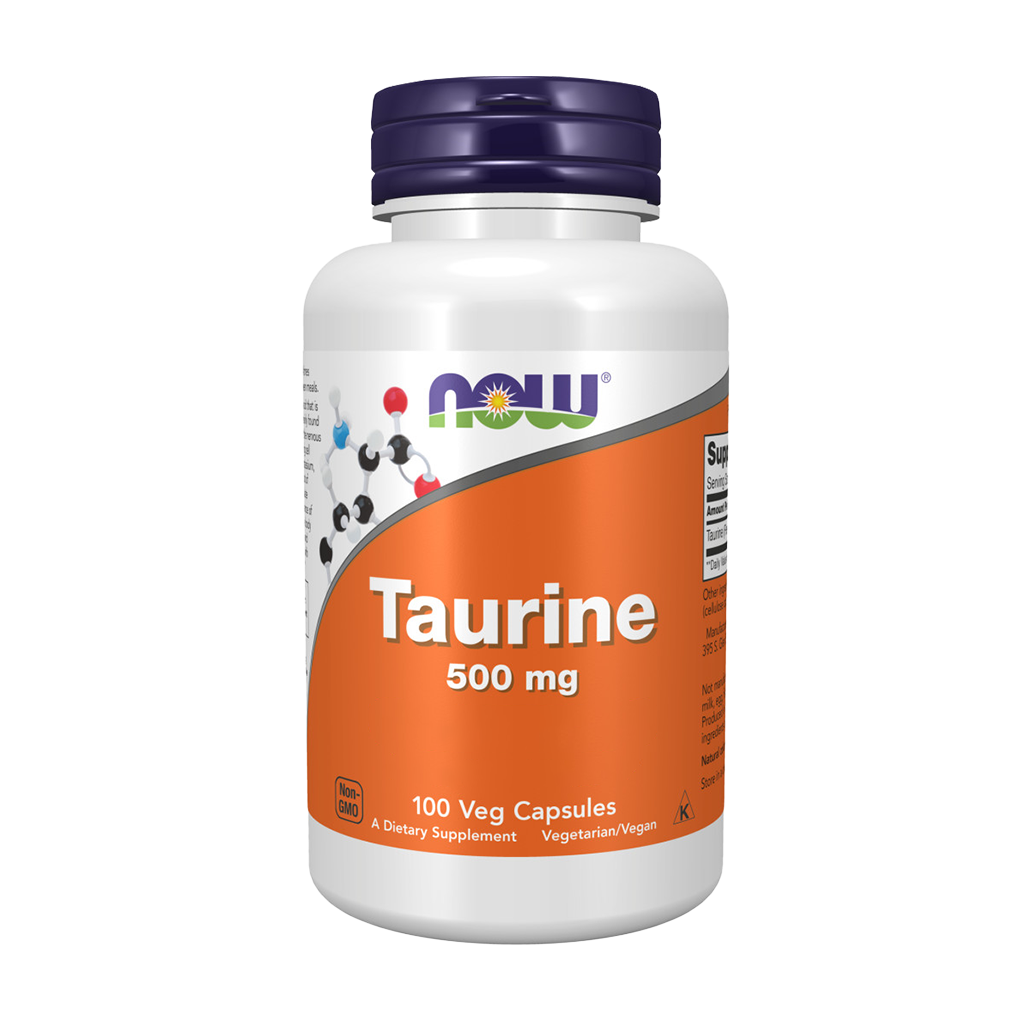 NOW Foods Taurine 500mg (100 capsules) Front cover