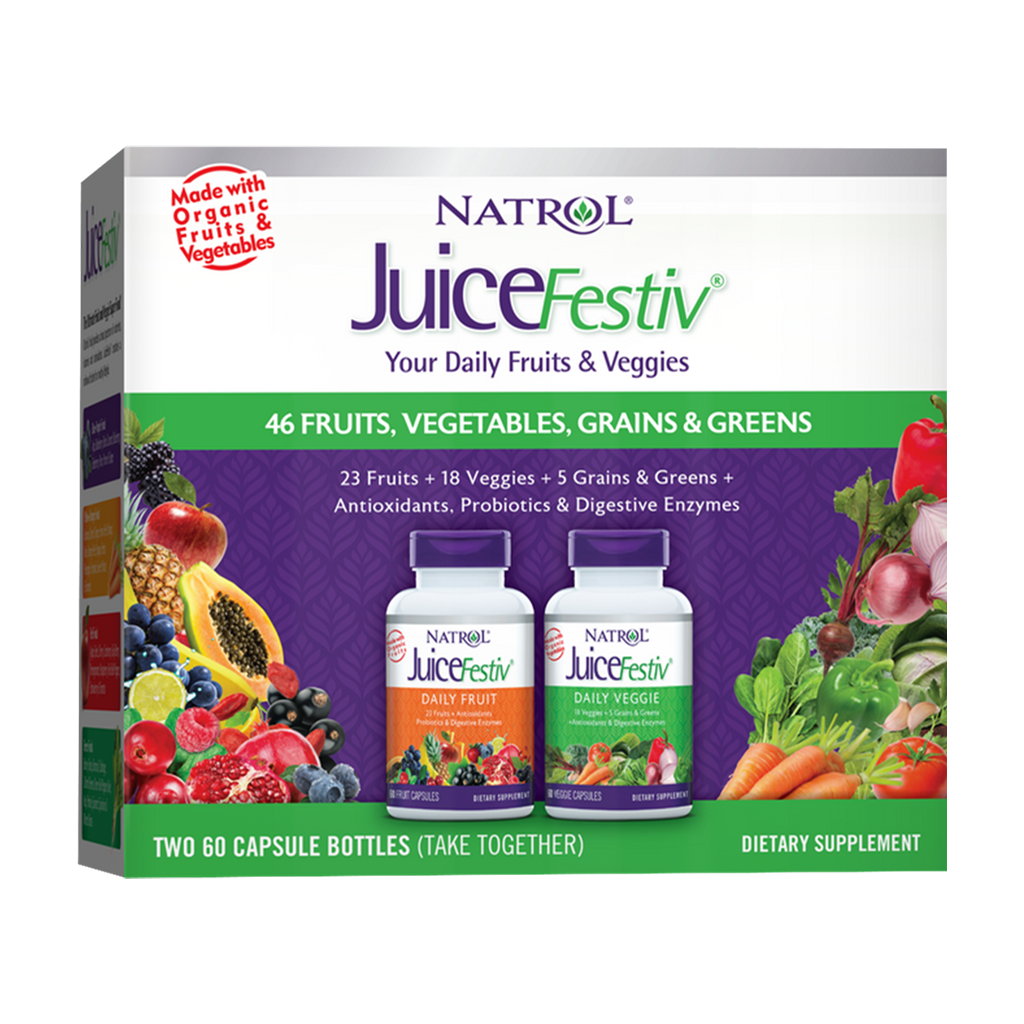 natrol juicefestiv 2 flaskor frukt grönsaker 120 kapslar 1