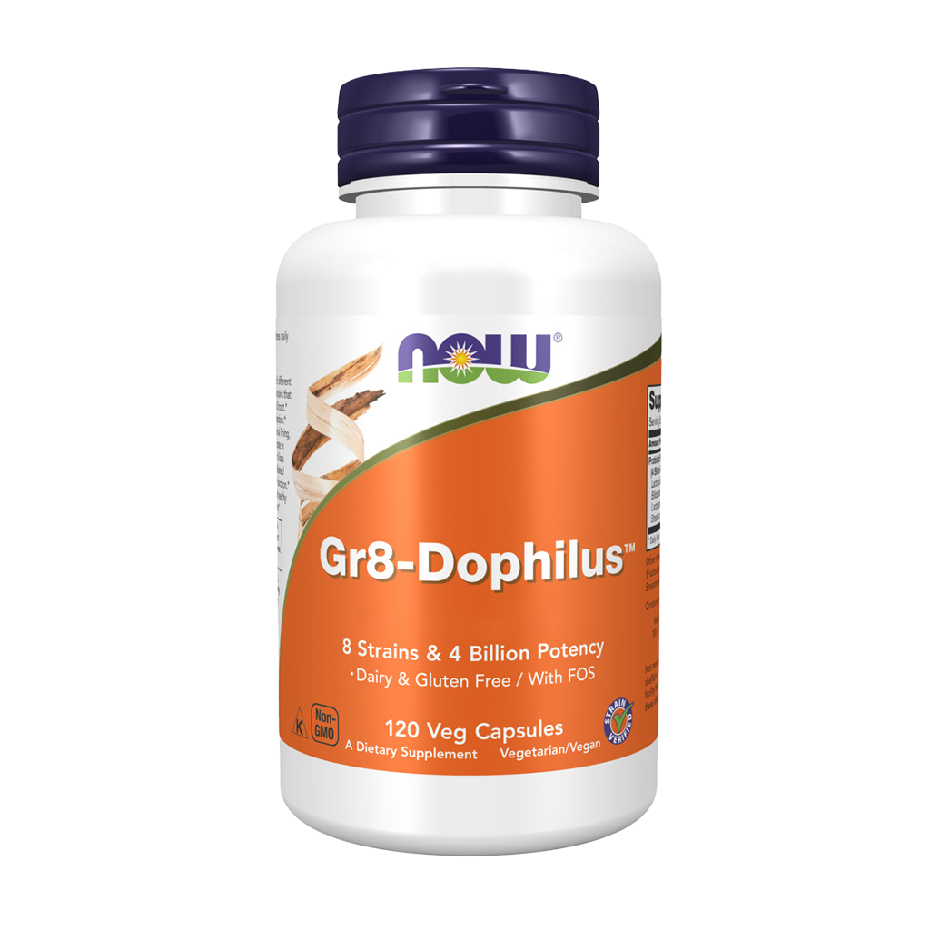 NOW Foods Gr8-Dophilus (120 capsules) Front cover