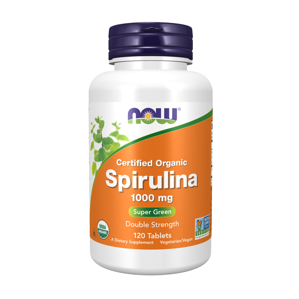 NOW Foods Spirulina Double Strength 1000 mg (120 tablets) front cover